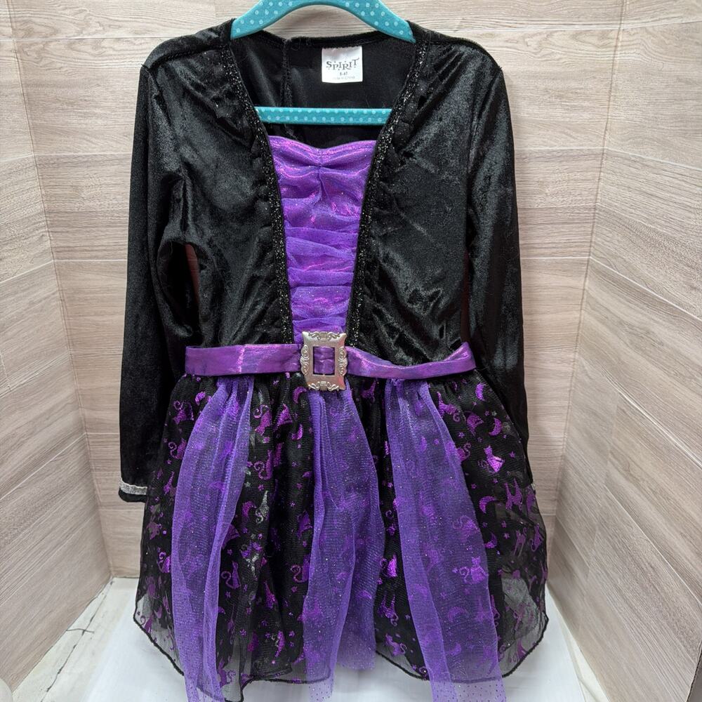 Spirit Girls Witch Costume Dress Only 5-6T Purple Black